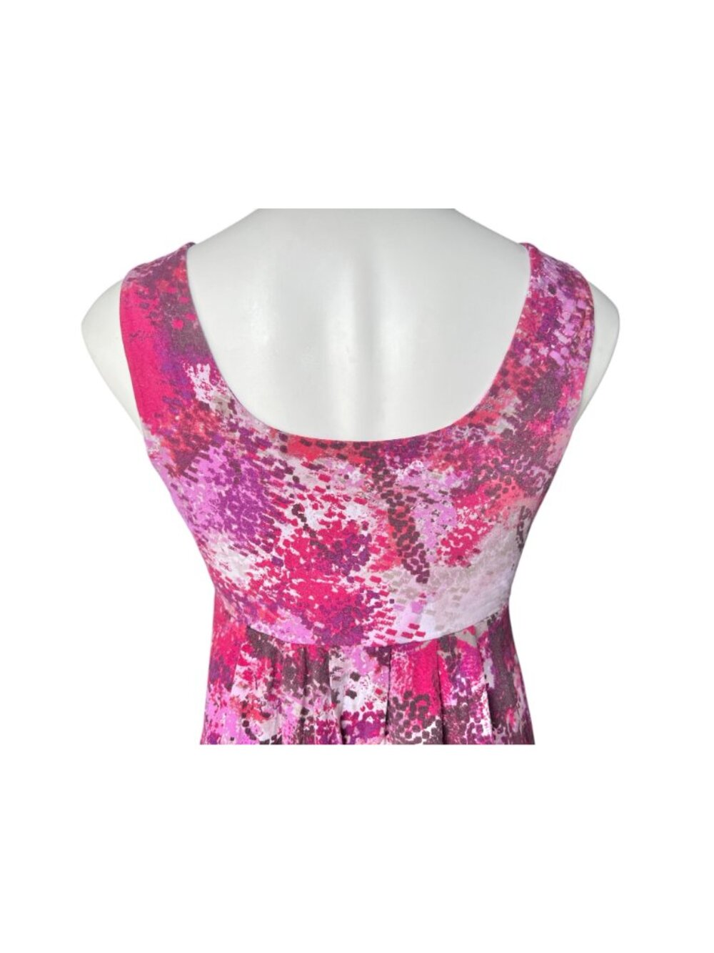 Ann Taylor Womens Dress Size M Pinks Magenta Sleeveless V-Neck Cotton Knit Dress - Picture 8 of 11